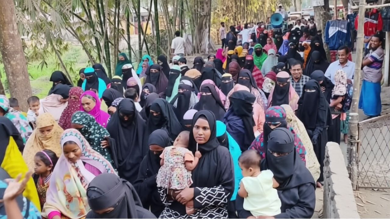 চান্দিনায় স্বতন্ত্র প্রার্থী আতিকুল আলম শাওনের পক্ষে গল্লাই ইউনিয়নের নারীদের মিছিল