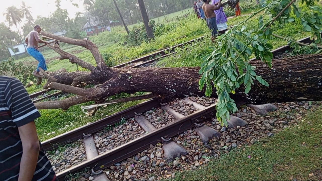 বৈরী আবহাওয়ায় বিপর্যস্ত রেলপথ: নোয়াখালী-ঢাকা ট্রেন চলাচল অচলাবস্থা