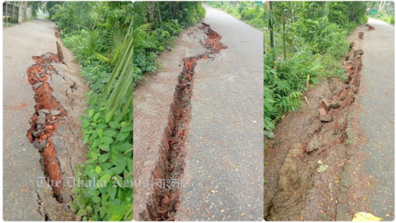 মরণফাঁদে পরিণত হয়েছে চান্দিনার গুরুত্বপূর্ণ গ্রামীণ সড়ক, যোগাযোগ বিচ্ছিন্ন হওয়ার শঙ্কায় ৭ গ্রাম