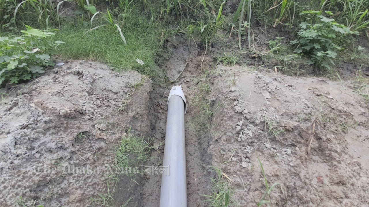 অবৈধ ড্রেজার পাইপ ; ঝুঁকিতে মেঘনা-ধনাগোদা সেচ প্রকল্প