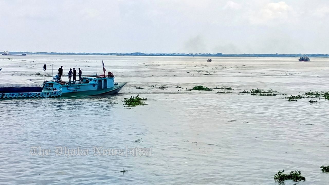 মেঘনার ঘূর্ণিস্রোতে কোটি টাকার সিমেন্ট বোঝাই ট্রলার ডুবি 