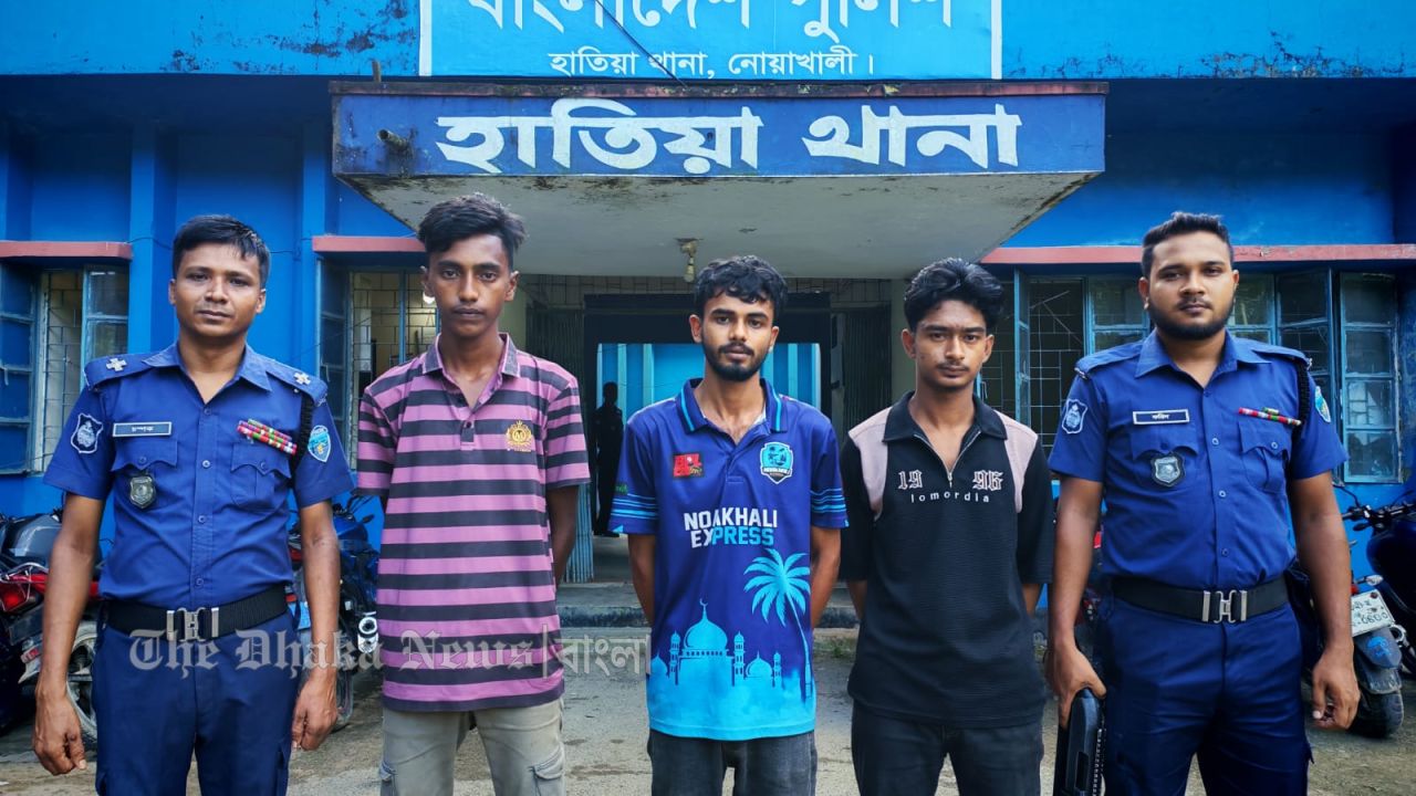 হাতিয়ায় দেশীয় অস্ত্র প্রদর্শন করে রিল, কিশোর গ্যাং লিডারসহ আটক ৩