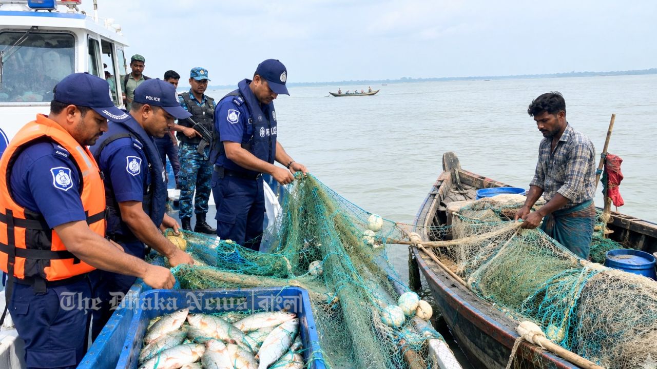  মা ইলিশ রক্ষায় ২২ দিনের অভিযানে হাইমচরে  ১ কোটি ৩৫ লাখ ৪০ হাজার টাকার জাল জব্দ 